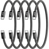 LISEN USB C Cable, 5-Pack [0.5FT] USBC to USBC Cable for iPhone 17 16e 15 Pro Max Charger Cord, 60W C to C Cable Fast Charging for Galaxy S25/S24/23, Switch 2, iPad, MacBook,Black(Black)
