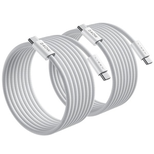 LISEN 240W Short USB C to USB C Cable (1.5FT+1 5FT)(White)