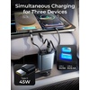 LISEN 72W Retractable Car Charger Ultra-Compact USBC Fast Car Charger(1C Cable-Silver)