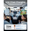 LISEN 72W Retractable Car Charger Ultra-Compact USBC Fast Car Charger(White)