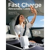LISEN 72W Retractable Car Charger Ultra-Compact USBC Fast Car Charger(White)