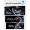 LISEN Car Charger with 45W Built-in USB-C 36 inch Coiled Cable, 90W Multi-Port Fast Charging Cigarette Lighter Adapter for iPhone 17/16/15 Pro Max, Samsung Galaxy S26 Ultra, Black(Black-36inch)
