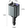 LISEN Car Cigarette Lighter Splitter, Metal 90W Dual Cigarette Lighter Adapter Metal with PD30W Retractable Car Charger, LED Voltage12V/24V Car Charger Splitter for iPhone 16, GPS, DashCam