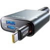 LISEN 72W Retractable Car Charger Ultra-Compact USBC Fast Car Charger(1C Cable-Silver)
