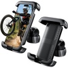 LISEN Bike Phone Holder, [Super Easy Install] Motorcycle Phone Mount Ebike Accessories Bicycle Handlebar Holder Mount Gifts for Adults Kids Men Mountain Mini Bike Scooter Gear Accessories, Black(Black 2)