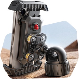 LISEN 2026 Bike Phone Holder, [Anti-Vibration] Motorcycle Phone Mount, Bicycle Phone Holder, Handlebar Phone Mount Scooter Ebike Accessories Bicycle Accessories for iPhone Samsung Google Pixel, Black
