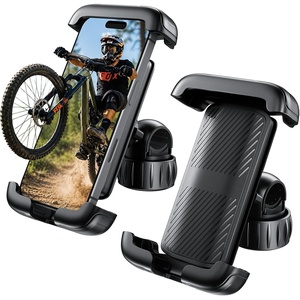 LISEN Bike Phone Holder, [Super Easy Install] Motorcycle Phone Mount Ebike Accessories Bicycle Handlebar Holder Mount Gifts for Adults Kids Men Mountain Mini Bike Scooter Gear Accessories, Black(Black 2)