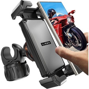 LISEN Motorcycle Phone Mount, [1s Quick Lock] [100mph Military Anti Shake], Dirt Bike Phone Holder, Electric Motorcycle Phone Holder Clamp for iPhone 16 15 Samsung Galaxy, All 4.6-7″ Cell Phones