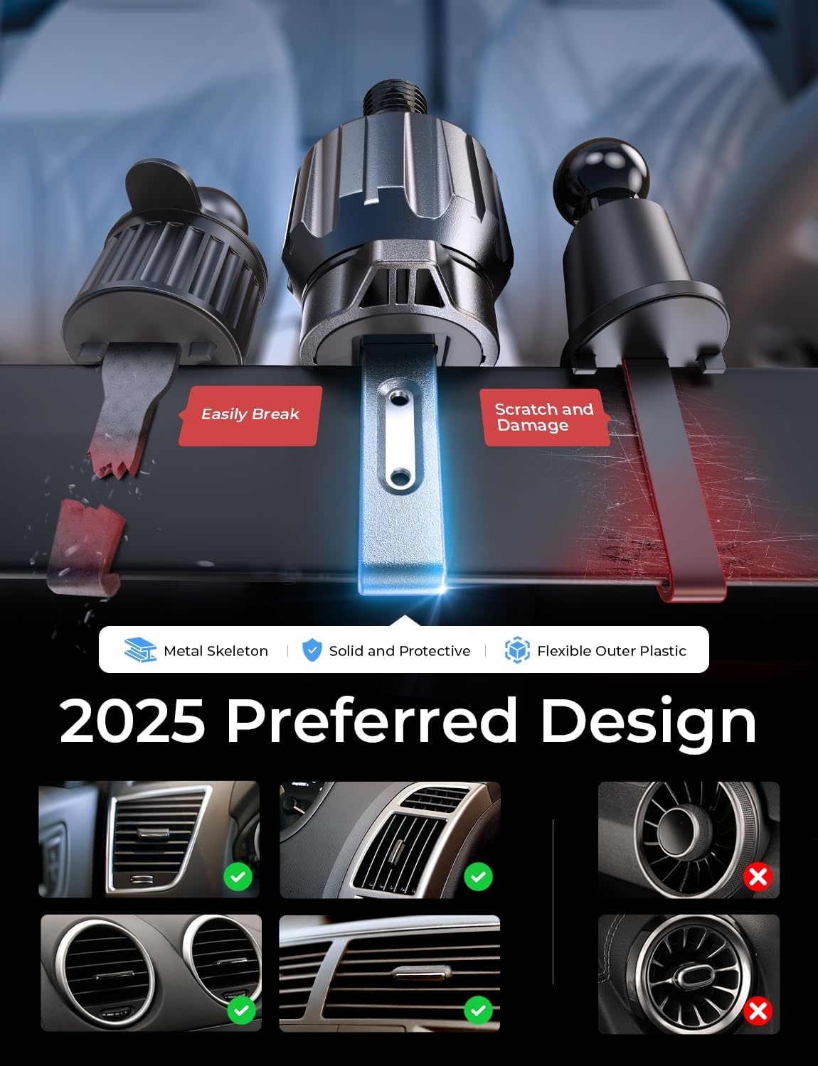 image:imageLISEN 15W MagSafe Car Mount Charger Magnetic Wireless Car Phone HolderPearlescent Black