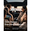 LISEN 138W Retractable USB C Car Charger Fast Charge 6-Port for iPhone 17(Grey)