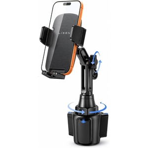 LISEN [Upgraded Version Cup Holder Phone Holder for Car, Universal 360° Adjustable Long Neck Car Phone Mount Golf Cart Truck Jeep, Compatible with iPhone Samsung Google & All 4.0-7.0 ” Phones